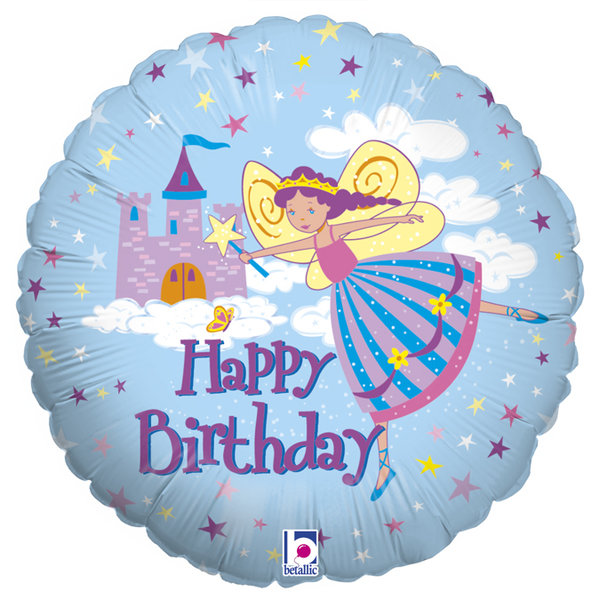 Folienballon Rund "Happy Birthday" Fee