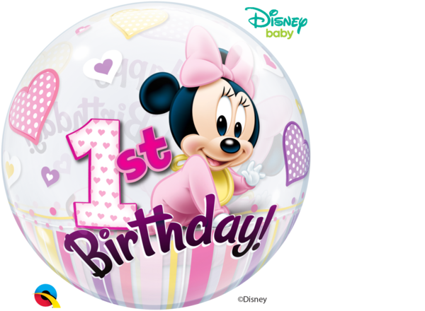 Bubbles Folienballon "1st Birthday" Girl