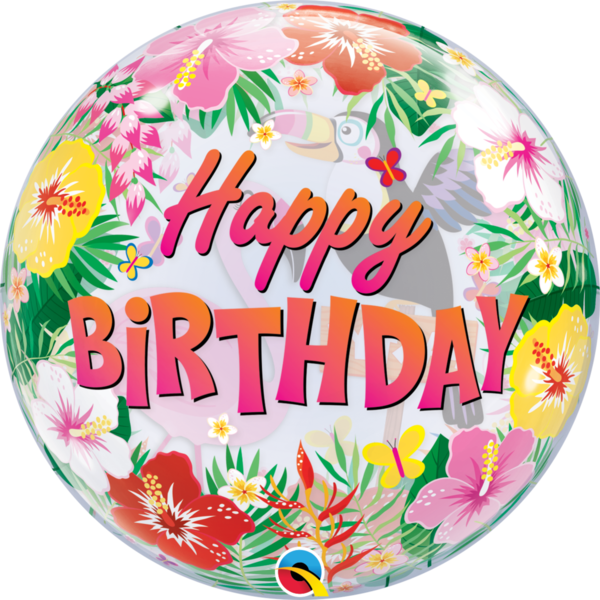 Bubbles Folienballon "Happy Birthday" Aloha