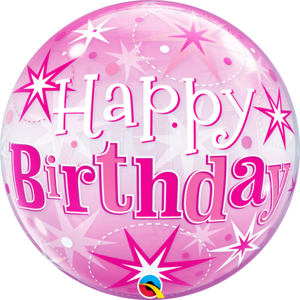 Bubbles Folienballon "Happy Birthday" Pink