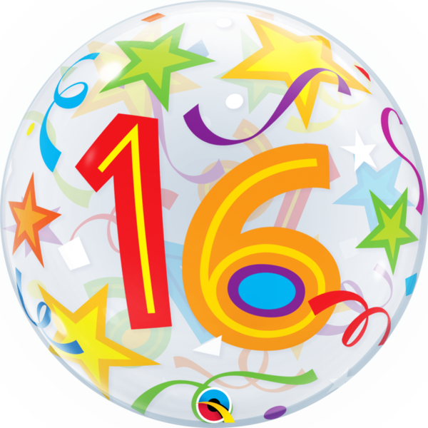 Bubbles Folienballon 16th Birthday / 16. Geburtstag
