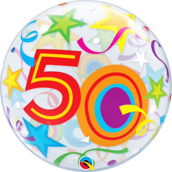 Bubbles Folienballon 50th Birthday / 50. Geburtstag
