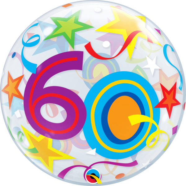 Bubbles Folienballon 60th Birthday / 60. Gbeurtstag