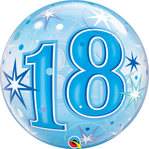 Bubbles Folienballon 18th Birthday / 18. Geburtstag Blau