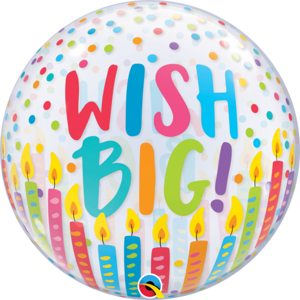 Bubbles Folienballon "Wish Big!"