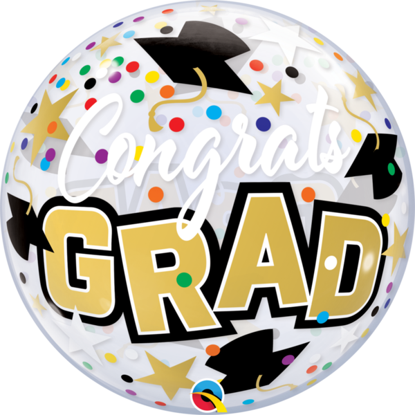 Bubbles Folienballon "Congrats Grad"