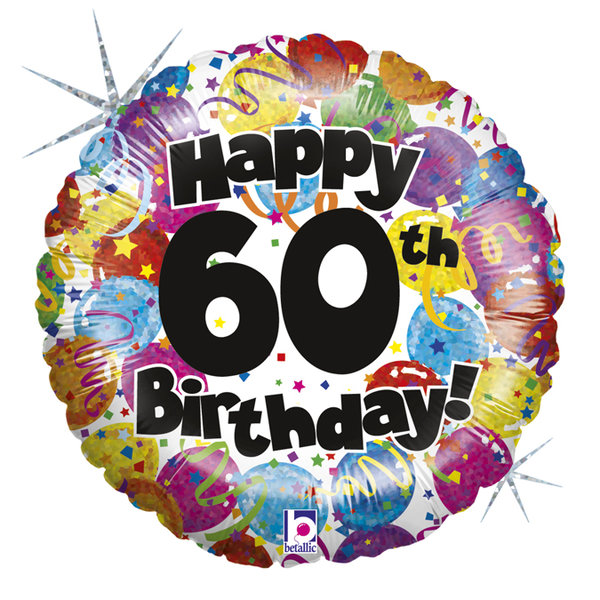 Folienballon Rund "Happy 60th Birthday!"