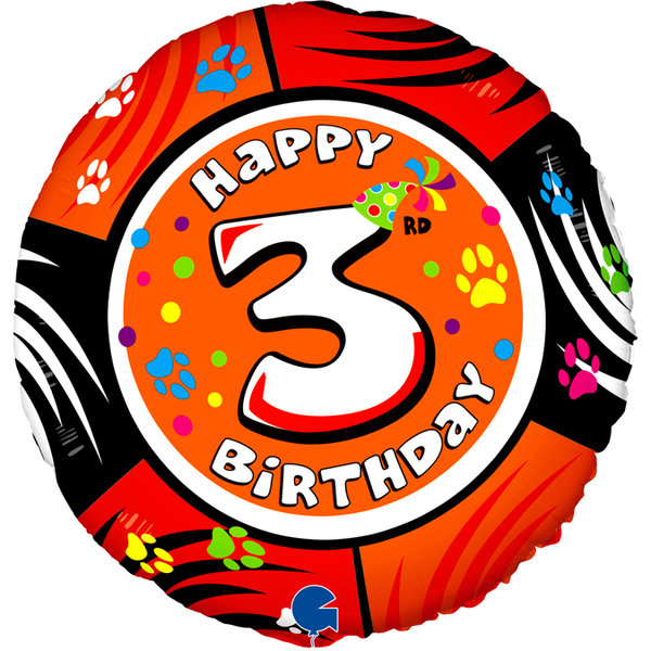 Folienballon Rund Animaloons "Happy Birthday" - 3