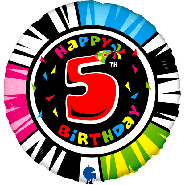 Folienballon Rund Animaloons "Happy Birthday" - 5