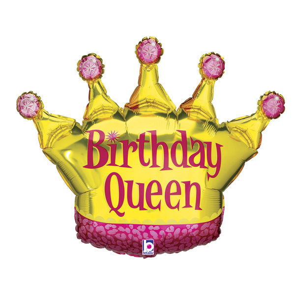 Folienballon Krone „Birthday Queen“ (ohne Heliumfüllung)