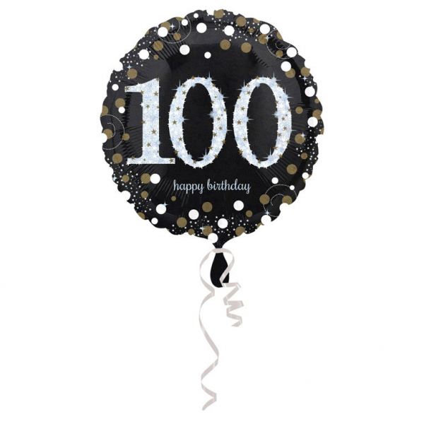 Folienballon Rund "Happy 100th Birthday!"