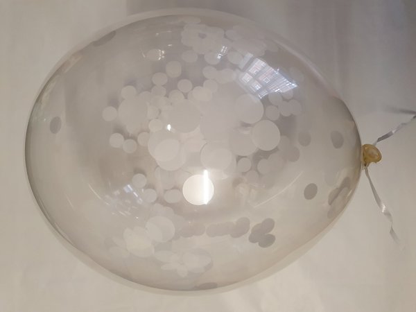 Latexballon Konfetti Ballon Ø ca. 30cm (Stück), Konfettifarbe: Weiß