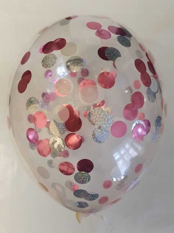 Latexballon Konfetti Ballon Ø ca. 30cm (Stück), Anlass: Geburt Girl